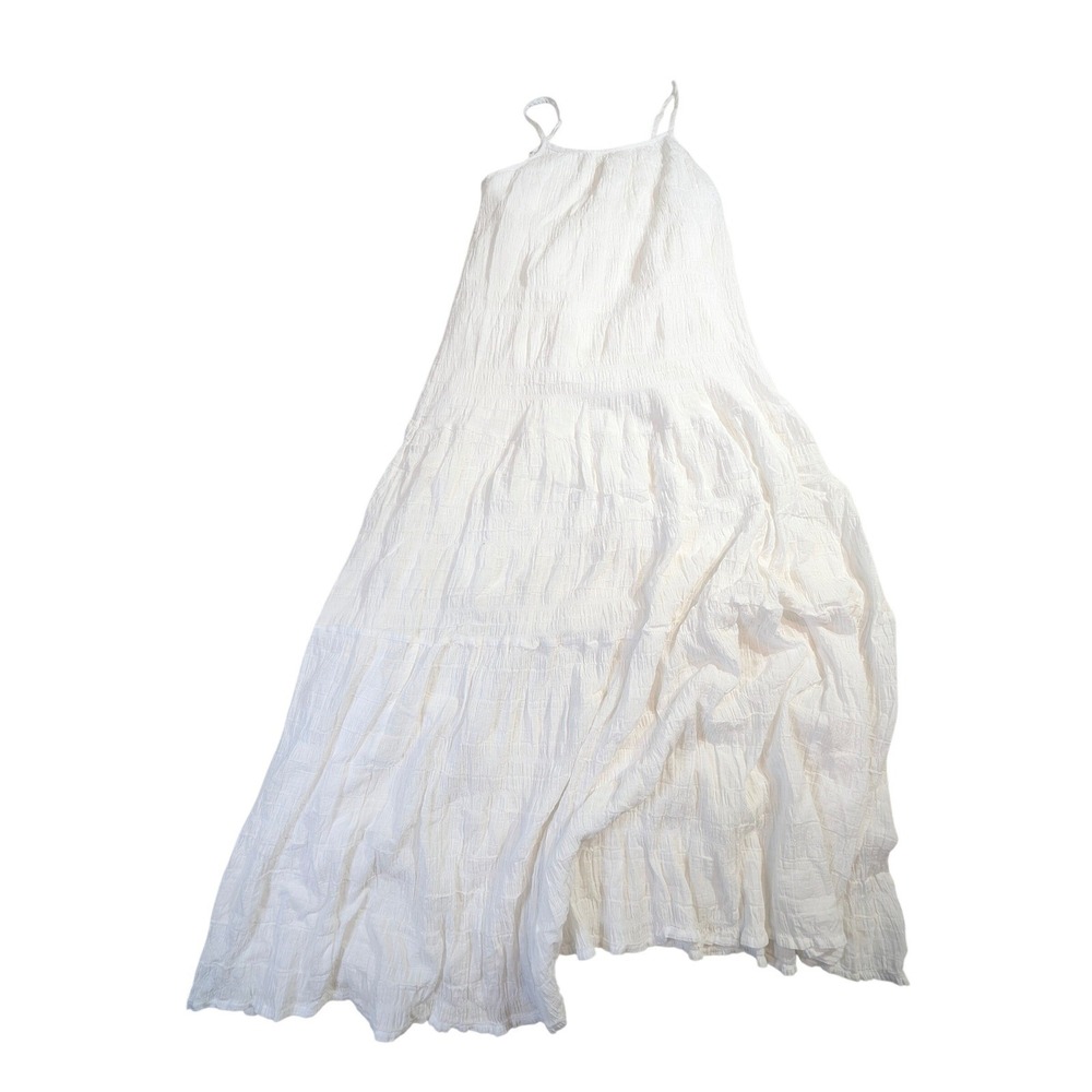 BB Dakota by Steve Madden White Tiered Gauze‎ Maxi Dress Spaghetti Strap Size S